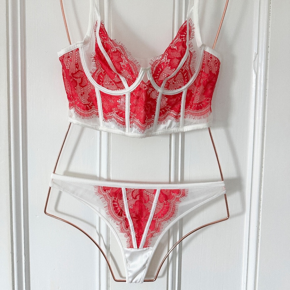 Lounge Underwear 'Chelsea' Cherry Pink Lace Set 34B / S